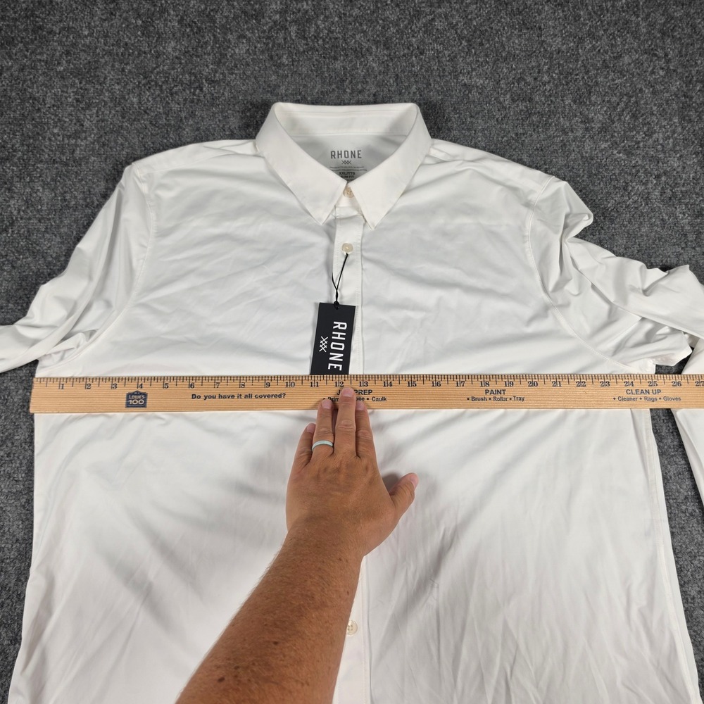 Rhone Commuter Shirt Men XXL Bright White Slim Fit Italian Stretch LS NEW READ - Picture 4 of 13